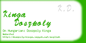 kinga doszpoly business card